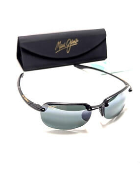 Maui Jim Sandy Beach MJ408-02 Black Semi Rim Wrap Men’s Sunglasses 56-15-130